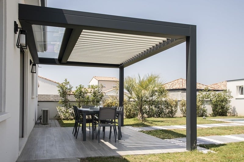 Pergola gris anthracite